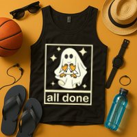 All Done Sign Language Speech Pathology Ghost Fall Halloween Tank Top