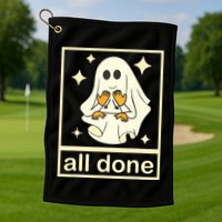 All Done Sign Language Speech Pathology Ghost Fall Halloween Golf Towel