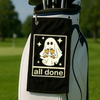 All Done Sign Language Speech Pathology Ghost Fall Halloween Golf Towel