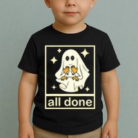 All Done Sign Language Speech Pathology Ghost Fall Halloween Toddler T-Shirt
