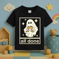 All Done Sign Language Speech Pathology Ghost Fall Halloween Toddler T-Shirt
