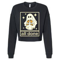 All Done Sign Language Speech Pathology Ghost Fall Halloween Cropped Pullover Crew