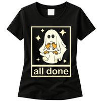 All Done Sign Language Speech Pathology Ghost Fall Halloween Womens T-Shirt