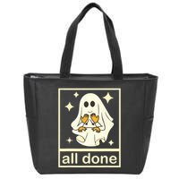 All Done Sign Language Speech Pathology Ghost Fall Halloween Zip Tote Bag