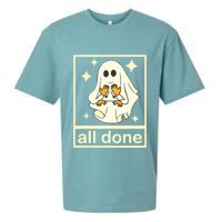 All Done Sign Language Speech Pathology Ghost Fall Halloween Sueded Cloud Jersey T-Shirt