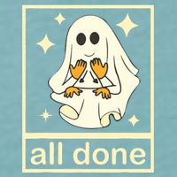 All Done Sign Language Speech Pathology Ghost Fall Halloween Sueded Cloud Jersey T-Shirt