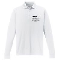 Adhd Definition Supporter Performance Long Sleeve Polo