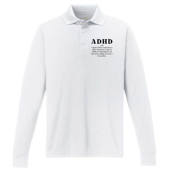 Adhd Definition Supporter Performance Long Sleeve Polo