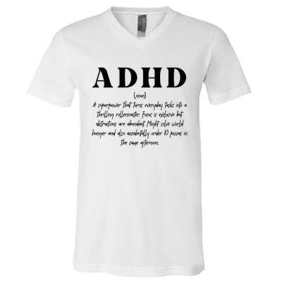 Adhd Definition Supporter V-Neck T-Shirt