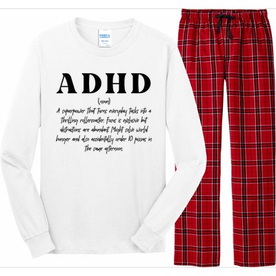 Adhd Definition Supporter Long Sleeve Pajama Set