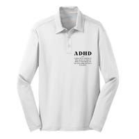 Adhd Definition Supporter Silk Touch Performance Long Sleeve Polo