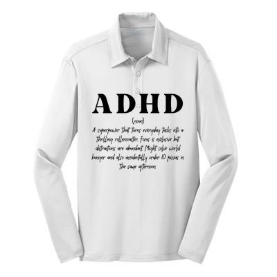 Adhd Definition Supporter Silk Touch Performance Long Sleeve Polo