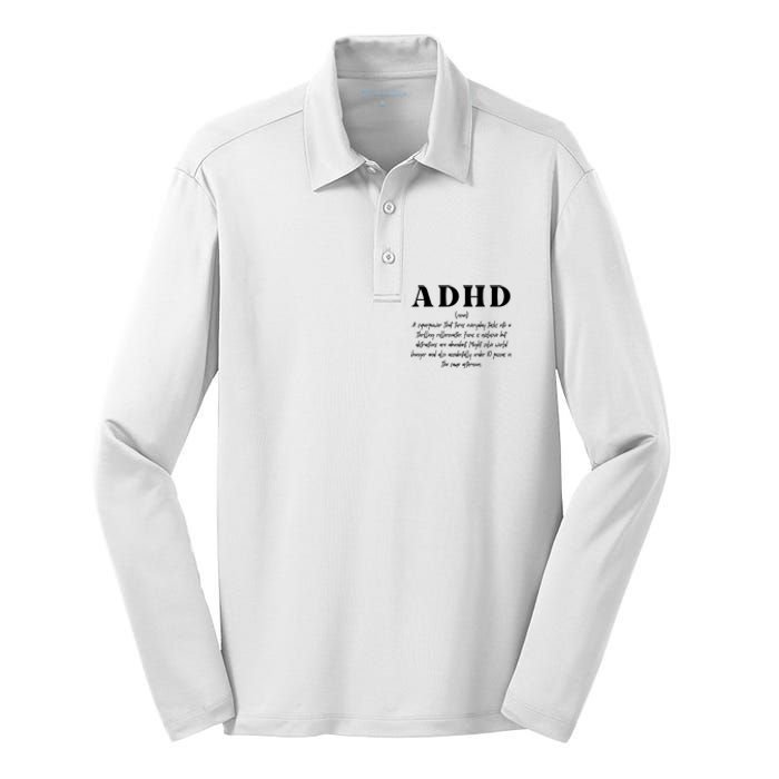 Adhd Definition Supporter Silk Touch Performance Long Sleeve Polo