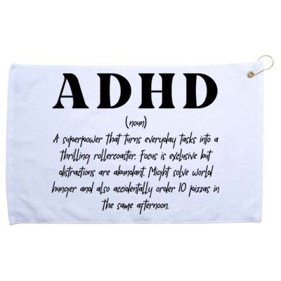 Adhd Definition Supporter Grommeted Golf Towel