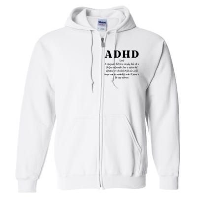 Adhd Definition Supporter Full Zip Hoodie