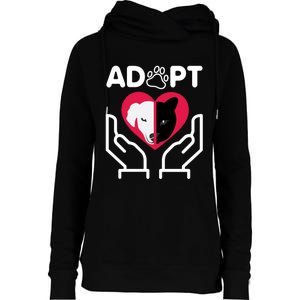 Adopt Dont Shop Rescue Animal Womens Funnel Neck Pullover Hood