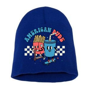 American Dude Snack S Patriotic 4th Of July Funny Gift Short Acrylic Beanie