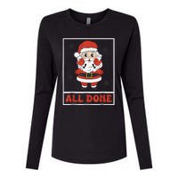 All Done Santa Christmas Sped Sign Language Speech Pathology Womens Cotton Relaxed Long Sleeve T-Shirt