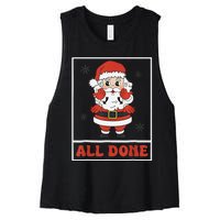 All Done Santa Christmas Sped Sign Language Speech Pathology Women's Racerback Cropped Tank