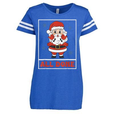 All Done Santa Christmas Sped Sign Language Speech Pathology Enza Ladies Jersey Football T-Shirt