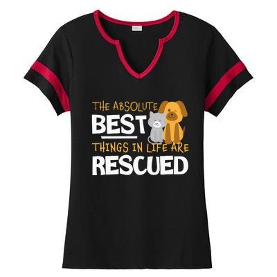 Adopt Don't Shop Animal Lovers Rescue Dog Cat Ladies Halftime Notch Neck Tee