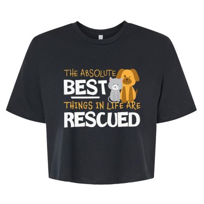 Adopt Don't Shop Animal Lovers Rescue Dog Cat Bella+Canvas Jersey Crop Tee