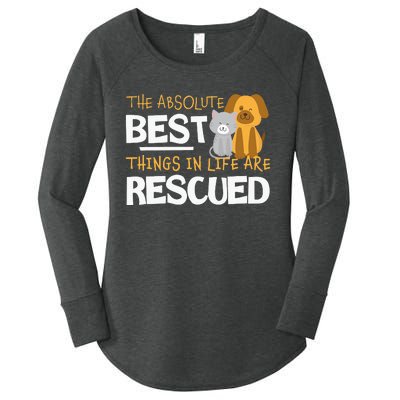 Adopt Don't Shop Animal Lovers Rescue Dog Cat Women's Perfect Tri Tunic Long Sleeve Shirt