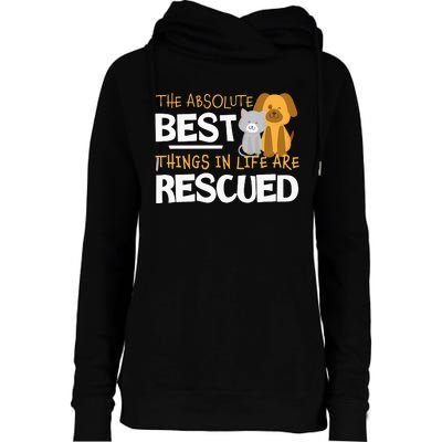 Adopt Don't Shop Animal Lovers Rescue Dog Cat Womens Funnel Neck Pullover Hood