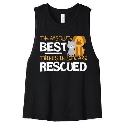 Adopt Don't Shop Animal Lovers Rescue Dog Cat Women's Racerback Cropped Tank