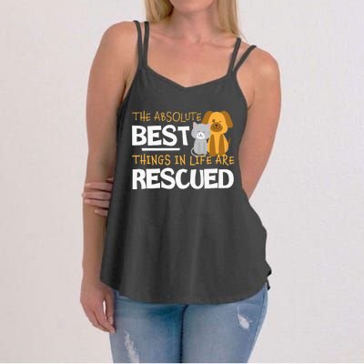 Adopt Don't Shop Animal Lovers Rescue Dog Cat Women's Strappy Tank