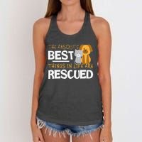 Adopt Don't Shop Animal Lovers Rescue Dog Cat Women's Knotted Racerback Tank