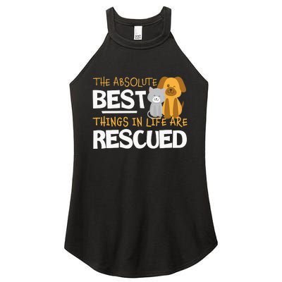 Adopt Don't Shop Animal Lovers Rescue Dog Cat Women's Perfect Tri Rocker Tank