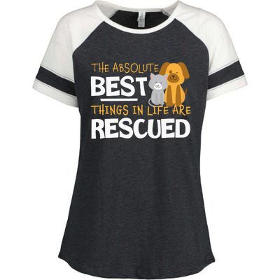 Adopt Don't Shop Animal Lovers Rescue Dog Cat Enza Ladies Jersey Colorblock Tee