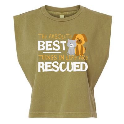 Adopt Don't Shop Animal Lovers Rescue Dog Cat Garment-Dyed Women's Muscle Tee