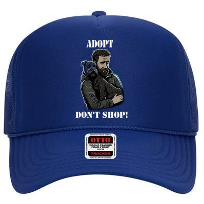 Adopt Dont Shop! Rescue Dog Cool Gift High Crown Mesh Back Trucker Hat