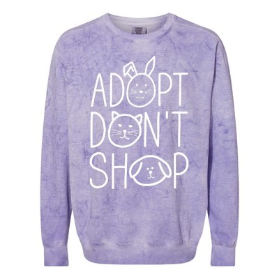 Adopt Dont Shop Animal Rescue Gift For Animal Lovers Colorblast Crewneck Sweatshirt