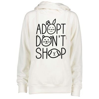 Adopt Dont Shop Animal Rescue Gift For Animal Lovers Womens Funnel Neck Pullover Hood