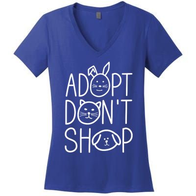 Adopt Dont Shop Animal Rescue Gift For Animal Lovers Women's V-Neck T-Shirt