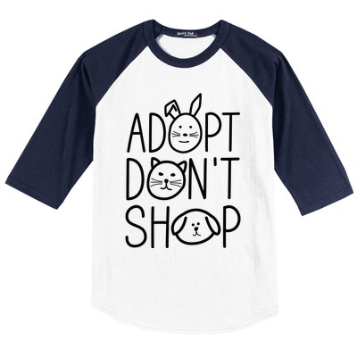 Adopt Dont Shop Animal Rescue Gift For Animal Lovers Baseball Sleeve Shirt