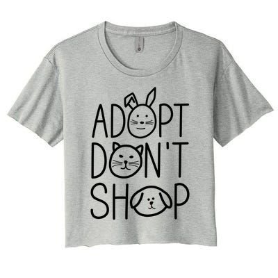 Adopt Dont Shop Animal Rescue Gift For Animal Lovers Women's Crop Top Tee