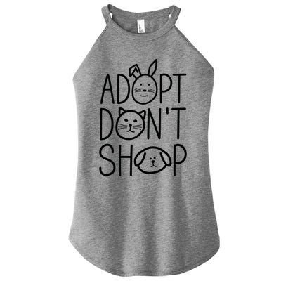 Adopt Dont Shop Animal Rescue Gift For Animal Lovers Women’s Perfect Tri Rocker Tank