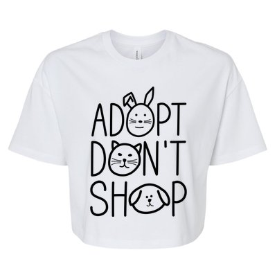 Adopt Dont Shop Animal Rescue Gift For Animal Lovers Bella+Canvas Jersey Crop Tee