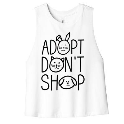 Adopt Dont Shop Animal Rescue Gift For Animal Lovers Women's Racerback Cropped Tank