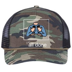 All Done Special Education Teacher Neurodiversity Autism Retro Rope Trucker Hat Cap