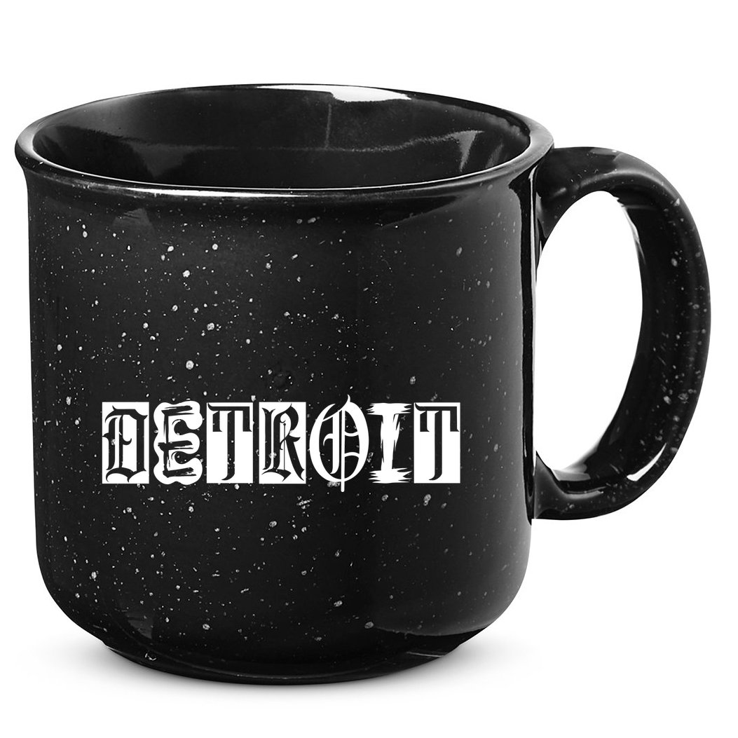 Awesome Detroit Style Font Logo 15oz Campfire Ceramic Mug