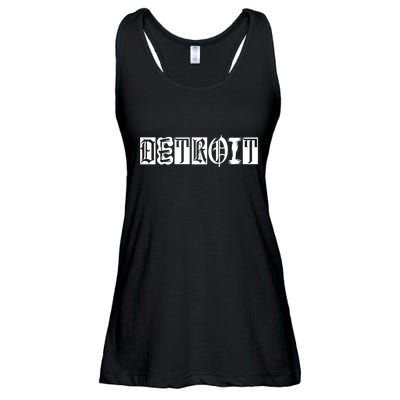 Awesome Detroit Style Font Logo Ladies Essential Flowy Tank
