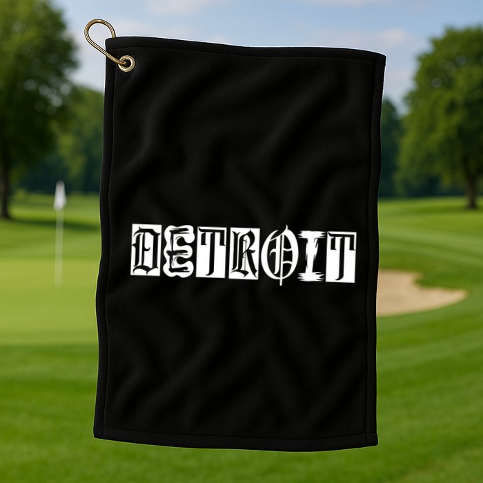 Awesome Detroit Style Font Logo Golf Towel