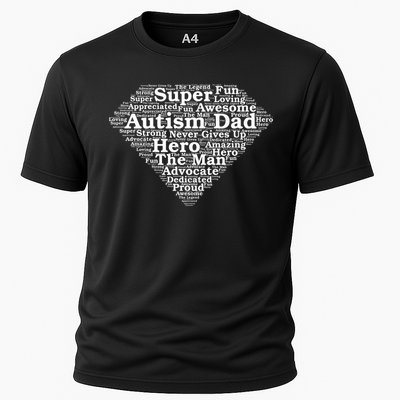 Autism Dad Superhero Fathers Day Cooling Performance Crew T-Shirt