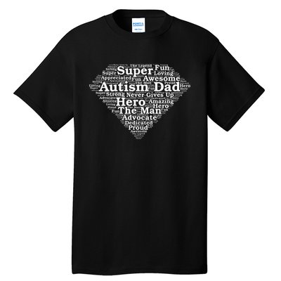 Autism Dad Superhero Fathers Day Tall T-Shirt