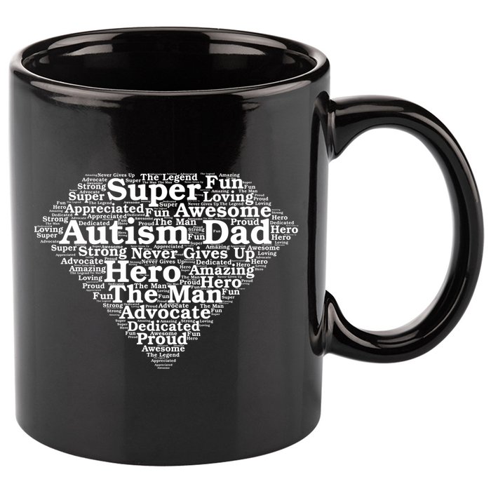 Autism Dad Superhero Fathers Day 11oz C Handle Ceramic Mug
